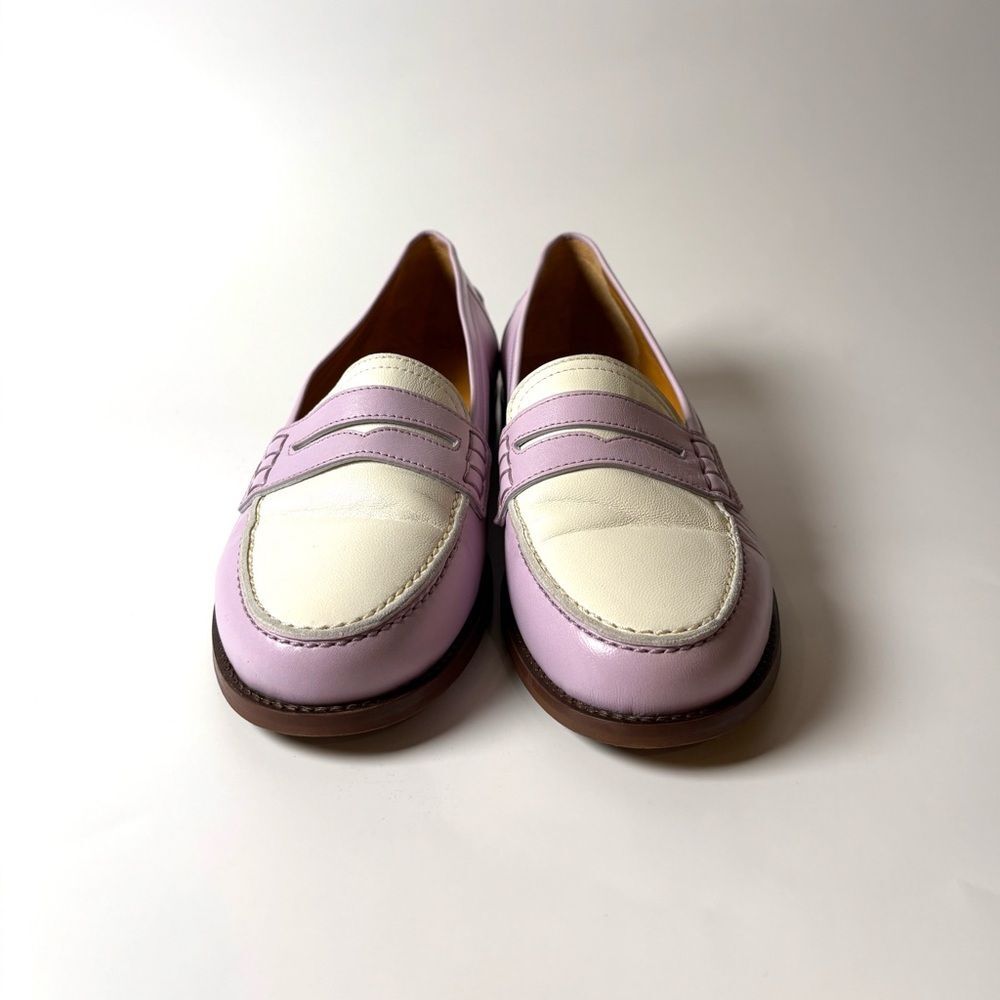 Sezane White and Lilac Classic Loafers size 38